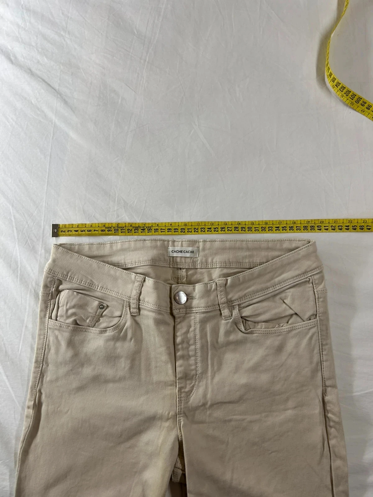 Beige crème cache cache jean – photo 5
